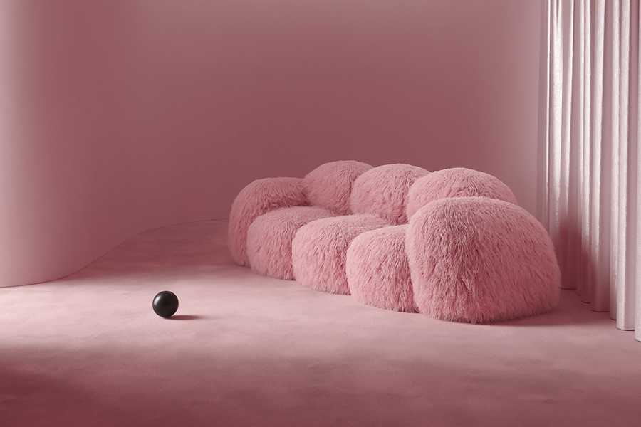 hot pink sectional sofa