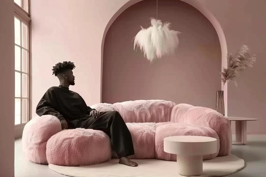oversized plush sofa