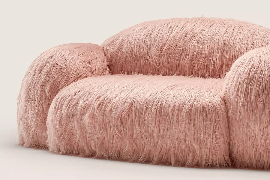 rose pink sofa